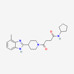 molecular formula C22H30N4O2 B5904989 N-cyclopentyl-4-[4-(4-methyl-1H-benzimidazol-2-yl)piperidin-1-yl]-4-oxobutanamide 