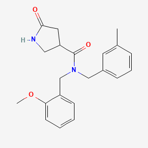 N-(2-methoxybenzyl)-N-(3-methylbenzyl)-5-oxopyrrolidine-3-carboxamide