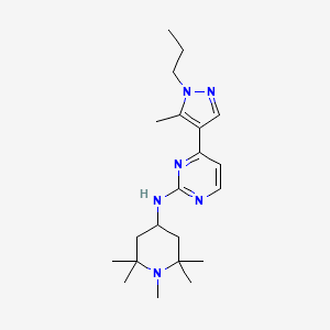 molecular formula C21H34N6 B5905001 4-(5-methyl-1-propyl-1H-pyrazol-4-yl)-N-(1,2,2,6,6-pentamethylpiperidin-4-yl)pyrimidin-2-amine 