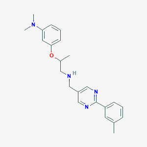 molecular formula C23H28N4O B5905029 N,N-dimethyl-3-[1-methyl-2-({[2-(3-methylphenyl)pyrimidin-5-yl]methyl}amino)ethoxy]aniline 