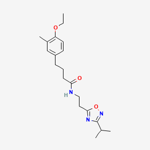 molecular formula C20H29N3O3 B5905042 4-(4-ethoxy-3-methylphenyl)-N-[2-(3-isopropyl-1,2,4-oxadiazol-5-yl)ethyl]butanamide 