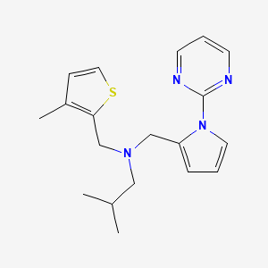 2-methyl-N-[(3-methyl-2-thienyl)methyl]-N-[(1-pyrimidin-2-yl-1H-pyrrol-2-yl)methyl]propan-1-amine