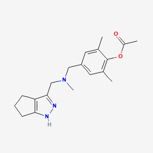 molecular formula C19H25N3O2 B5905059 2,6-dimethyl-4-{[methyl(2,4,5,6-tetrahydrocyclopenta[c]pyrazol-3-ylmethyl)amino]methyl}phenyl acetate 