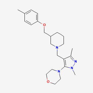 molecular formula C23H34N4O2 B5905069 4-[1,3-dimethyl-4-({3-[(4-methylphenoxy)methyl]piperidin-1-yl}methyl)-1H-pyrazol-5-yl]morpholine 