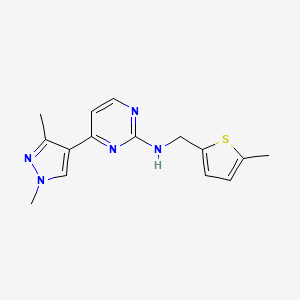 4-(1,3-dimethyl-1H-pyrazol-4-yl)-N-[(5-methyl-2-thienyl)methyl]pyrimidin-2-amine