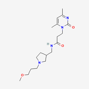 molecular formula C18H30N4O3 B5905090 3-(4,6-dimethyl-2-oxopyrimidin-1(2H)-yl)-N-{[1-(3-methoxypropyl)pyrrolidin-3-yl]methyl}propanamide 