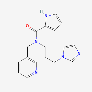 molecular formula C17H19N5O B5905109 N-[3-(1H-imidazol-1-yl)propyl]-N-(pyridin-3-ylmethyl)-1H-pyrrole-2-carboxamide 