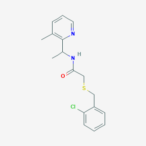 molecular formula C17H19ClN2OS B5905114 2-[(2-chlorobenzyl)thio]-N-[1-(3-methylpyridin-2-yl)ethyl]acetamide 