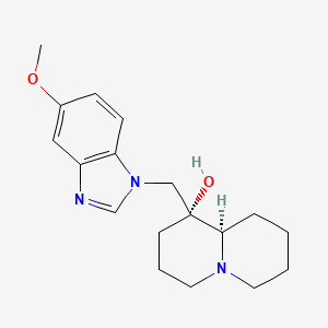molecular formula C18H25N3O2 B5905120 (1R,9aR)-1-[(5-methoxy-1H-benzimidazol-1-yl)methyl]octahydro-2H-quinolizin-1-ol 