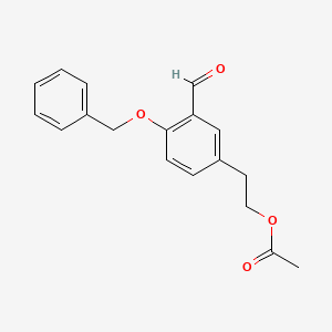 Acetic acid 3-formyl-4-(benzyloxy)phenethyl ester