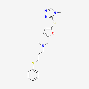 molecular formula C18H22N4OS2 B5905180 N-methyl-N-({5-[(4-methyl-4H-1,2,4-triazol-3-yl)thio]-2-furyl}methyl)-3-(phenylthio)propan-1-amine 