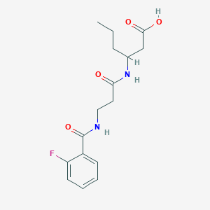 3-({3-[(2-fluorobenzoyl)amino]propanoyl}amino)hexanoic acid