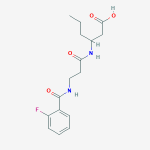 molecular formula C16H21FN2O4 B5905210 3-({3-[(2-fluorobenzoyl)amino]propanoyl}amino)hexanoic acid 