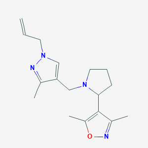 molecular formula C17H24N4O B5905225 4-{1-[(1-allyl-3-methyl-1H-pyrazol-4-yl)methyl]pyrrolidin-2-yl}-3,5-dimethylisoxazole 