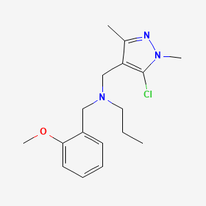 molecular formula C17H24ClN3O B5905230 N-[(5-chloro-1,3-dimethyl-1H-pyrazol-4-yl)methyl]-N-(2-methoxybenzyl)propan-1-amine 