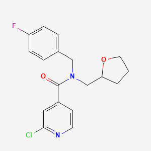 molecular formula C18H18ClFN2O2 B5905260 2-chloro-N-(4-fluorobenzyl)-N-(tetrahydrofuran-2-ylmethyl)isonicotinamide 