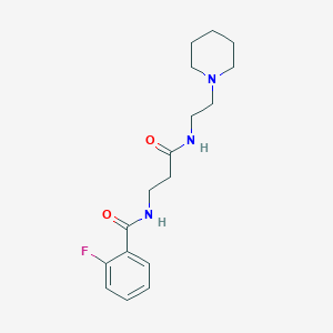 molecular formula C17H24FN3O2 B5905275 2-fluoro-N-{3-oxo-3-[(2-piperidin-1-ylethyl)amino]propyl}benzamide 