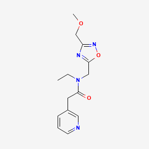 molecular formula C14H18N4O3 B5905276 N-ethyl-N-{[3-(methoxymethyl)-1,2,4-oxadiazol-5-yl]methyl}-2-pyridin-3-ylacetamide 