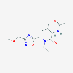 2-(acetylamino)-N-ethyl-N-{[3-(methoxymethyl)-1,2,4-oxadiazol-5-yl]methyl}-3-methylbutanamide