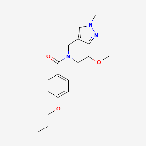 N-(2-methoxyethyl)-N-[(1-methyl-1H-pyrazol-4-yl)methyl]-4-propoxybenzamide