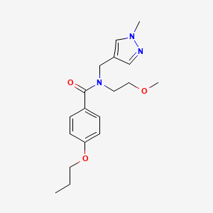 molecular formula C18H25N3O3 B5905291 N-(2-methoxyethyl)-N-[(1-methyl-1H-pyrazol-4-yl)methyl]-4-propoxybenzamide 