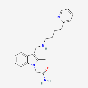 molecular formula C21H26N4O B5905341 2-(2-methyl-3-{[(4-pyridin-2-ylbutyl)amino]methyl}-1H-indol-1-yl)acetamide 