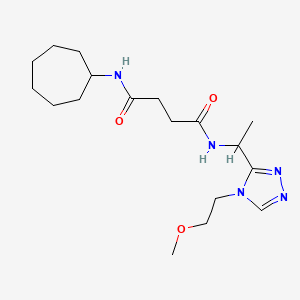 molecular formula C18H31N5O3 B5905382 N-cycloheptyl-N'-{1-[4-(2-methoxyethyl)-4H-1,2,4-triazol-3-yl]ethyl}succinamide 