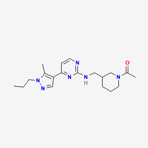 N-[(1-acetylpiperidin-3-yl)methyl]-4-(5-methyl-1-propyl-1H-pyrazol-4-yl)pyrimidin-2-amine