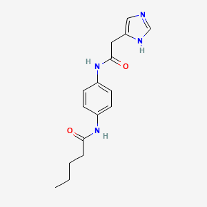 molecular formula C16H20N4O2 B5905397 N-(4-{[2-(1H-imidazol-4-yl)acetyl]amino}phenyl)pentanamide 