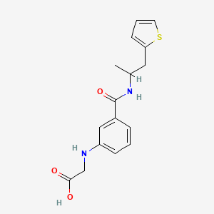 molecular formula C16H18N2O3S B5905417 {[3-({[1-methyl-2-(2-thienyl)ethyl]amino}carbonyl)phenyl]amino}acetic acid 