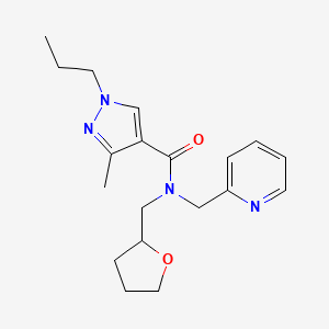 molecular formula C19H26N4O2 B5905436 3-methyl-1-propyl-N-(pyridin-2-ylmethyl)-N-(tetrahydrofuran-2-ylmethyl)-1H-pyrazole-4-carboxamide 