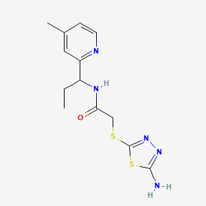 2-[(5-amino-1,3,4-thiadiazol-2-yl)thio]-N-[1-(4-methylpyridin-2-yl)propyl]acetamide