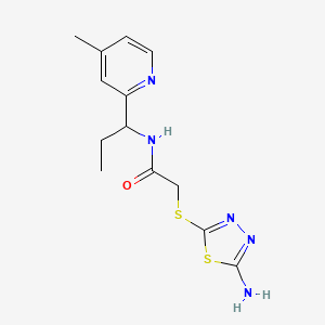 molecular formula C13H17N5OS2 B5905438 2-[(5-amino-1,3,4-thiadiazol-2-yl)thio]-N-[1-(4-methylpyridin-2-yl)propyl]acetamide 