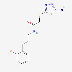 molecular formula C13H16N4O2S2 B5905441 2-[(5-amino-1,3,4-thiadiazol-2-yl)thio]-N-[3-(2-hydroxyphenyl)propyl]acetamide 