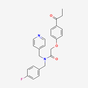 molecular formula C24H23FN2O3 B5905455 N-(4-fluorobenzyl)-2-(4-propionylphenoxy)-N-(pyridin-4-ylmethyl)acetamide 