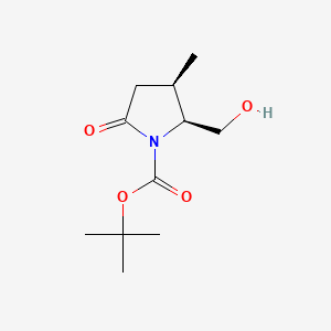 molecular formula C11H19NO4 B590546 (2S,3R)-N-(tert-Butyloxycarbonyl)-3-methyl-pyroglutaminol CAS No. 910548-24-2