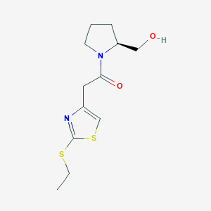 molecular formula C12H18N2O2S2 B5905464 ((2S)-1-{[2-(ethylthio)-1,3-thiazol-4-yl]acetyl}pyrrolidin-2-yl)methanol 