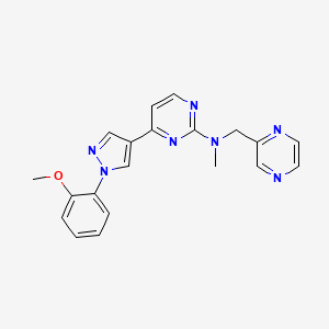 molecular formula C20H19N7O B5905469 4-[1-(2-methoxyphenyl)-1H-pyrazol-4-yl]-N-methyl-N-(pyrazin-2-ylmethyl)pyrimidin-2-amine 