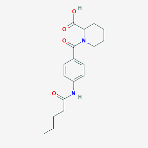 molecular formula C18H24N2O4 B5905475 1-[4-(pentanoylamino)benzoyl]piperidine-2-carboxylic acid 
