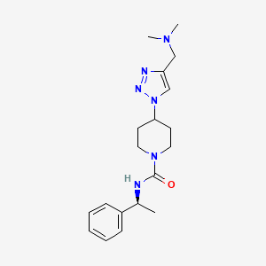 4-{4-[(dimethylamino)methyl]-1H-1,2,3-triazol-1-yl}-N-[(1S)-1-phenylethyl]piperidine-1-carboxamide