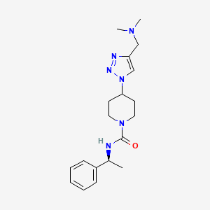 molecular formula C19H28N6O B5905481 4-{4-[(dimethylamino)methyl]-1H-1,2,3-triazol-1-yl}-N-[(1S)-1-phenylethyl]piperidine-1-carboxamide 