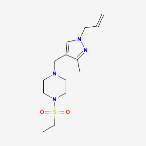 molecular formula C14H24N4O2S B5905488 1-[(1-allyl-3-methyl-1H-pyrazol-4-yl)methyl]-4-(ethylsulfonyl)piperazine 