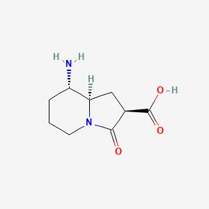 molecular formula C9H14N2O3 B590549 (2R,8S,8AR)-8-amino-3-oxooctahydroindolizine-2-carboxylic acid CAS No. 137002-58-5
