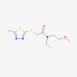 molecular formula C10H17N3O2S2 B5905496 N-ethyl-N-(2-methoxyethyl)-2-[(5-methyl-1,3,4-thiadiazol-2-yl)thio]acetamide 
