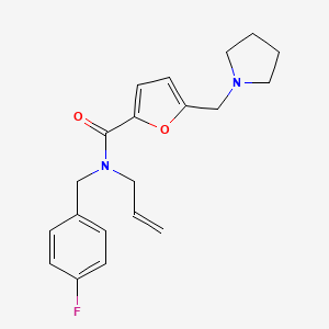 molecular formula C20H23FN2O2 B5905505 N-allyl-N-(4-fluorobenzyl)-5-(pyrrolidin-1-ylmethyl)-2-furamide 