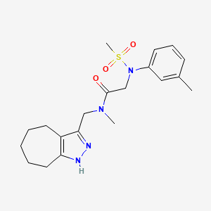 molecular formula C20H28N4O3S B5905516 N-(1,4,5,6,7,8-hexahydrocyclohepta[c]pyrazol-3-ylmethyl)-N-methyl-2-[(3-methylphenyl)(methylsulfonyl)amino]acetamide 