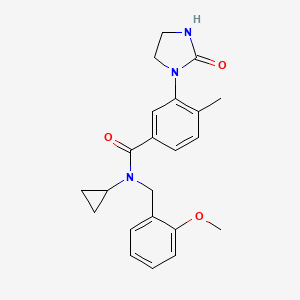 molecular formula C22H25N3O3 B5905530 N-cyclopropyl-N-(2-methoxybenzyl)-4-methyl-3-(2-oxoimidazolidin-1-yl)benzamide 