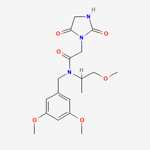 molecular formula C18H25N3O6 B5905552 N-(3,5-dimethoxybenzyl)-2-(2,5-dioxoimidazolidin-1-yl)-N-(2-methoxy-1-methylethyl)acetamide 