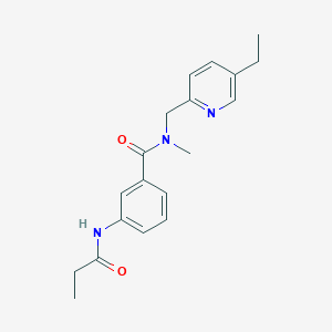 N-[(5-ethylpyridin-2-yl)methyl]-N-methyl-3-(propionylamino)benzamide