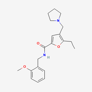 molecular formula C20H26N2O3 B5905591 5-ethyl-N-(2-methoxybenzyl)-4-(pyrrolidin-1-ylmethyl)-2-furamide 